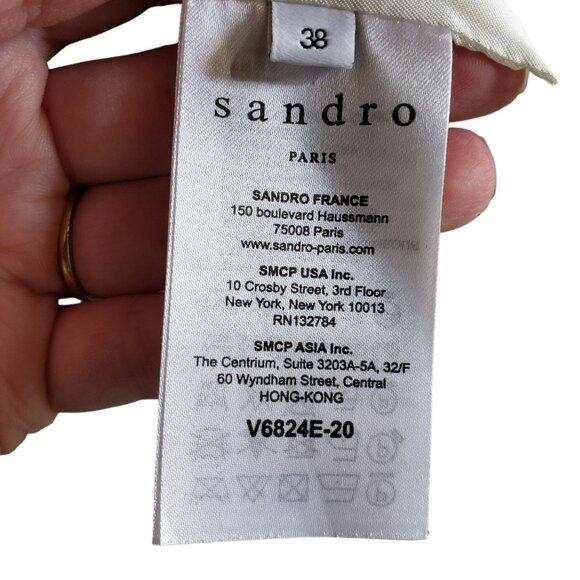 Sandro Paris Black Ribbed Cropped Jacket Minimalist Capsule Wardrobe Classic - Picture 4 of 13